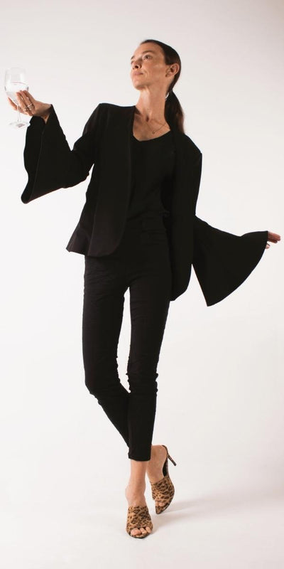 Bell Sleeved Blazer - Shop at Zia -- Bell sleeve, bell sleeves, blazer, jacket, Jackets & Coats, made in italy