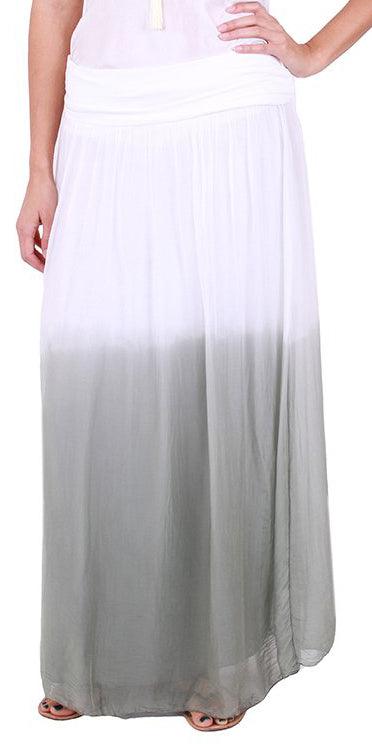 Long Ombre Silk Skirt - Shop at Zia -- 9968P, long, made in italy, ombre, Pants & Skirts, print, silk, skirt