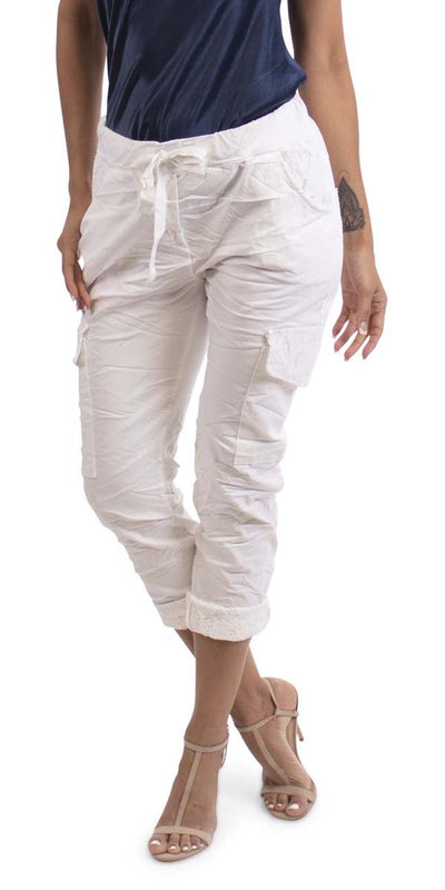 Drawstring Cargo Pants - Shop at Zia -- made in italy, one size, Pants & Skirts