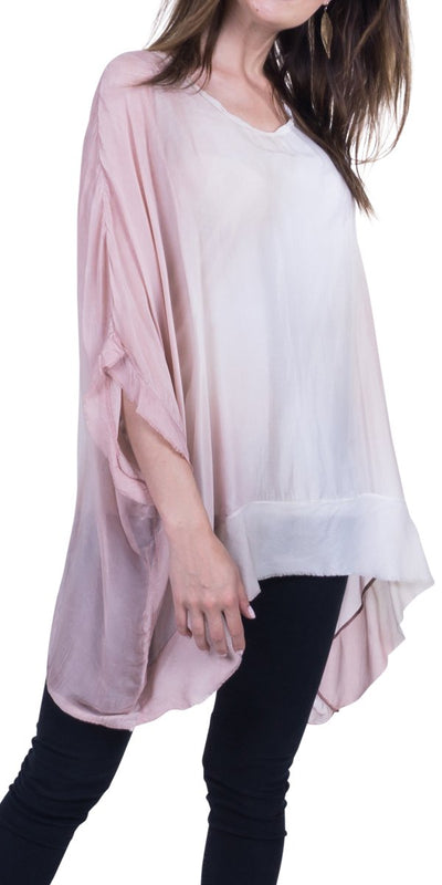 Silk Gradient Kaftan - Shop at Zia -- blouse, kaftan, made in italy, print, silk, Tops & Blouses