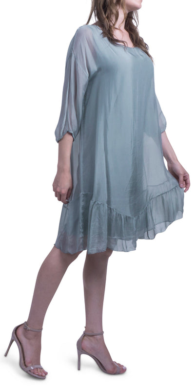 Sheer Silk Dress - Shop at Zia -- 7806, dress, Dresses, gigi moda, made in italy, madeinItaly, one size, one size fits all, silk