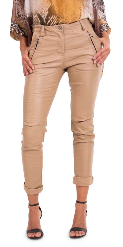 Faux Leather Pants - Shop at Zia -- 8772, leather effect pants, made in italy, madeinItaly, Pants & Skirts, shinni pants, viscose